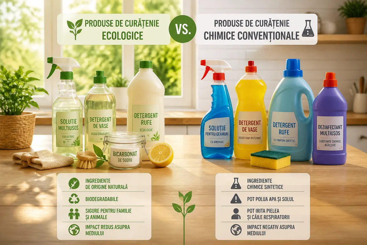 comparație produse curățenie eco vs chimice eficiență