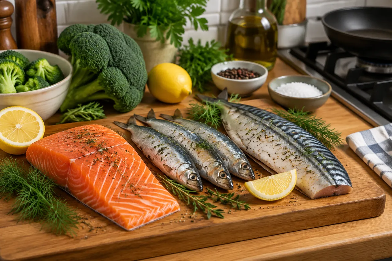 pește gras cu omega-3 într-o alimentație echilibrată